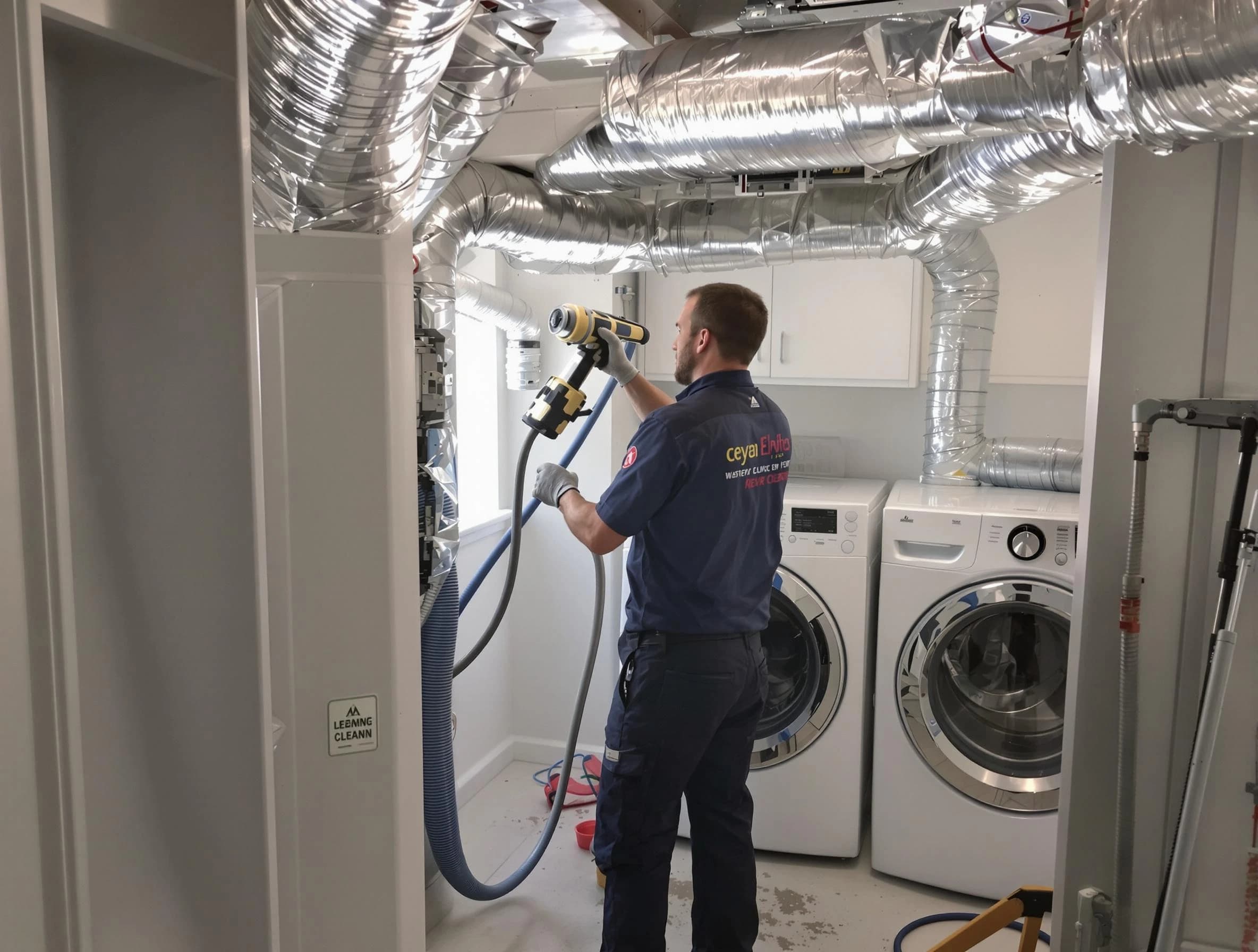 Portland Dryer Vent Cleaning specialist using advanced equipment for thorough duct cleaning in Portland
