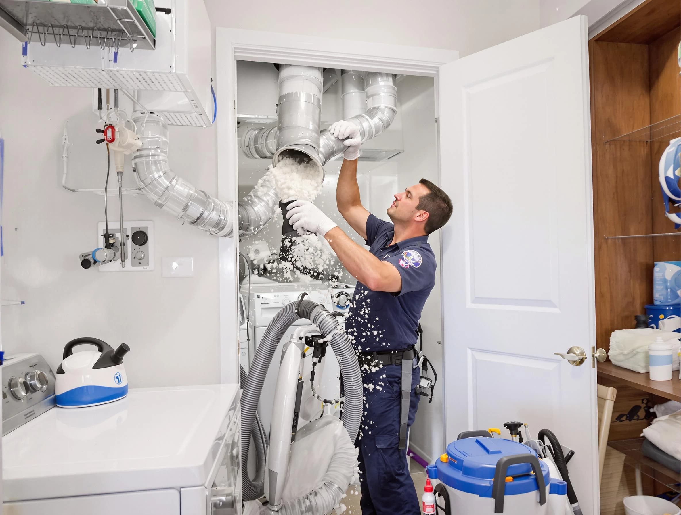 Portland Dryer Vent Cleaning technician delivering thorough residential dryer vent cleaning service in Portland